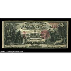 Gouverneur, NY - $5 1875 Fr. 404 The First NB Ch. # 2510Serial number 1, an extreme rarity from both