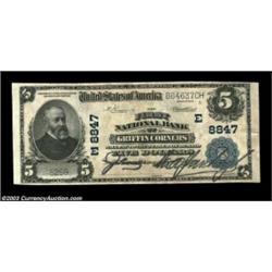 Griffin Corners, NY - $5 1902 Plain Back Fr. 600 The First NB Ch. # (E)8847One of the great notes of