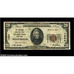 Hamilton, NY - $20 1929 Ty. 1 The National Hamilton Bank Ch. # 1334Evenly circulated Fine small exam