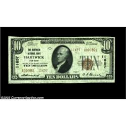 Hartwick, NY - $10 1929 Ty. 2 The Hartwick NB Ch. # 11657A very tough Otsego County bank with a popu