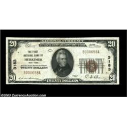 Herkimer, NY - $20 1929 Ty. 1 First NB of Herkimer Ch. # 3183Herkimer was the home of F.E. Spinner p