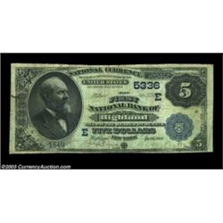 Highland, NY - $5 1882 Date Back Fr. 537 The First NB Ch. # (E)5336Three notes comprise the large si