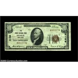 Homer , NY - $10 1929 Ty. 1 The Homer NB Ch. # 3186A nice note which is easily the highest grade sma