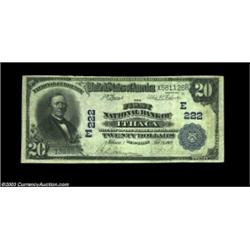Ithaca, NY - $20 1902 Plain Back Fr. 650 The First NB Ch. # (E)222One of the nicer grade large examp