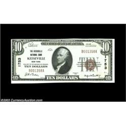 Keeseville, NY - $10 1929 Ty. 1 The Keeseville NB Ch. # 1753Not a rare bank, but hardly common in th
