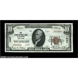 Lyons, NY - $10 1929 Ty. 2 The Lyons NB Ch. # 1027A high grade small example which is much nicer tha