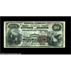 New York, NY - $10 1882 Brown Back Fr. 494 The NB of Commerce in New York Ch. # 733A lovely Extremel