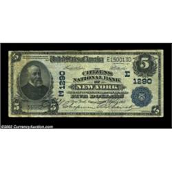 New York, NY - $5 1902 Plain Back Fr. 606 The Citizens NB Ch. # (E)1290The third title used by this.