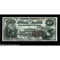 New York, NY - $10 1882 Brown Back Fr. 482 The Gallatin NB Ch. # 1324A high grade $10 Brown Back fro