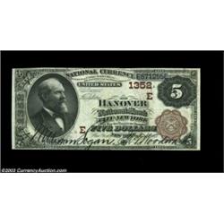 New York, NY - $5 1882 Brown Back Fr. 469 Hanover NB of the City of New York Ch. # (E)1352A beautifu