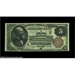 New York, NY - $5 1882 Brown Back Fr. 475 Chase NB of the City of New York Ch. # (E)2370A pretty Bro