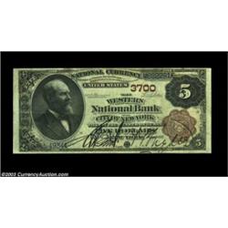 New York, NY - $5 1882 Brown Back Fr. 469 Western NB of the City of New York Ch. # 3700A nice $5 Bro