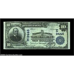 Ogdensburg, NY - $10 1902 Plain Back Fr. 633 The NB of Ogdensburg Ch. # (E)2446A very high grade exa