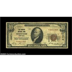Redwood, NY - $10 1929 Ty. 1 The Redwood NB Ch. # 10374While clearly not in the same category as the
