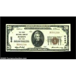 Remsen, NY - $20 1929 Ty. 1 The First NB Ch. # 6482As nice a small note as we can recall seeing from