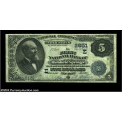 Richfield Springs, NY - $5 1882 Value Back Fr. 574 The First NB Ch. # (E)2651The only Value Back fro