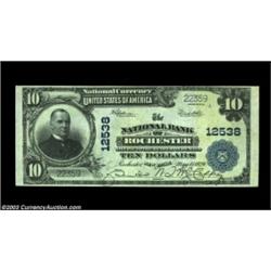 Rochester, NY - $10 1902 Plain Back Fr. 635 NB of Rochester Ch. # 12538A nice looking note from the.