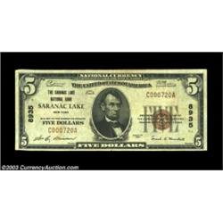 Saranac Lake, NY - $5 1929 Ty. 1 The Saranac Lake NB Ch. # 8935An old friend we owned twenty five ye