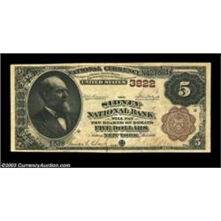 Sidney, NY - $5 1882 Brown Back Fr. 470 The Sidney NB Ch. # 3822A very tough early note from this sc