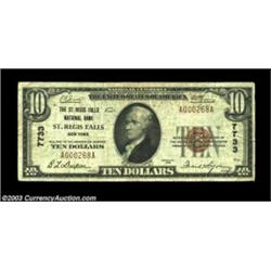 St. Regis Falls, NY - $10 1929 Ty. 1 The St Regis Falls NB Ch. # 7733Not quite so rare as the large.