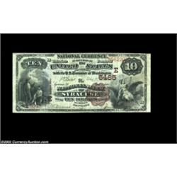 Syracuse, NY - $10 1882 Brown Back Fr. 490 The NB of Syracuse Ch. # (E)5465Brown Backs and Date Back