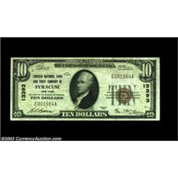 Syracuse, NY - $10, $20 1929 Ty. 1 Lincoln NB & TC of Syracuse Ch. # 13393Two pieces, both Very Fine