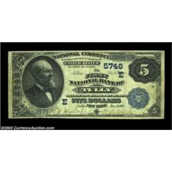 Tully, NY - $5 1882 Value Back Fr. 574 The First NB Ch. # (E)5746A very rare type from a very rare b