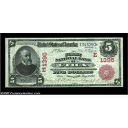 Utica, NY - $5 1902 Red Seal Fr. 587 The First NB Ch. # (E)1395New to the census and one of just two