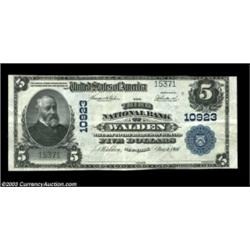 Walden, NY - $5 1902 Plain Back Fr. 606 The Third NB Ch. # 10923A high grade example from this Orang