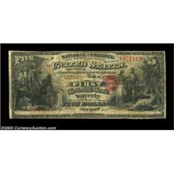 Waverly, NY - $5 Original Fr. 394 The First NB Ch. # 297A scarce early note from this tough Tioga Co