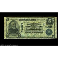 Whitesboro, NY - $5 1902 Plain Back Fr. 606 The Whitestown NB Ch. # (E)11284Large fives only from th