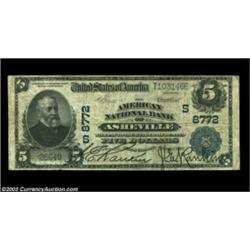 Asheville, NC - $5 1902 Plain Back Fr. 600 The American NB Ch. # (S)8772A nice companion to the ultr