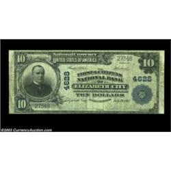 Elizabeth City, NC - $10 1902 Plain Back Fr. 632 The First & Citizens NB Ch. # 4628A rare note, as i
