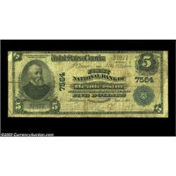 Henderson, NC - $5 1902 Plain Back Fr. 598 The First NB Ch. # 7564Evenly circulated Very Good+, a tr