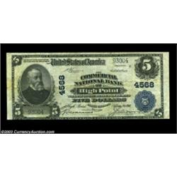 High Point, NC - $5 1902 Plain Back Fr. 601 The Commercial NB Ch. # 4568One of two High Point notes.