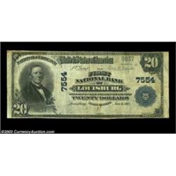 Louisburg, NC - $20 1902 Plain Back Fr. 650 The First NB Ch. # 7554A rather scarce bank with just ei