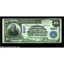 Raleigh, NC - $10 1902 Plain Back Fr. 626 The Commercial NB Ch. # 9067A lovely state capital example