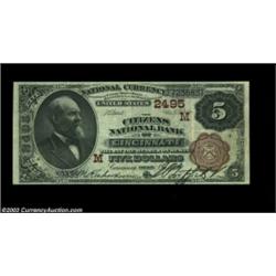 Cincinnati, OH - $5 1882 Brown Back Fr. 477 Citizens NB of Cincinnati Ch. #(M) 2495A nice example of
