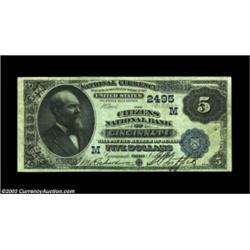 Cincinnati, OH - $5 1882 Date Back Fr. 537 Citizens NB of Cincinnati Ch. # 2495A nicely centered pie