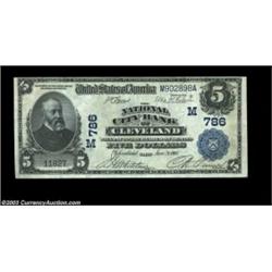 Cleveland, OH - $5 1902 Date Back Fr. 590 The National City Bank Ch. # (M)786Bright and pretty with.