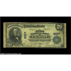 Convoy, OH - $20 1902 Plain Back Fr. 651 The First NB Ch. # 8017A very scarce bank in large size, wi