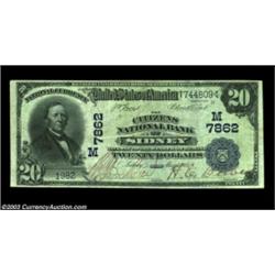 Sidney, OH - $20 1902 Date Back Fr. 643 Citizens NB of Sidney Ch. # (M)7862A well centered Extremely