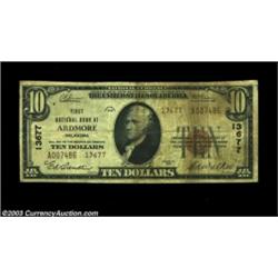 Ardmore, OK - $10 1929 Ty. 2 First NB at Ardmore Ch. # 13677A scarce small size-only bank with just.