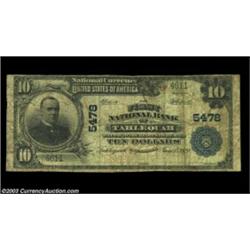Tahlequah, OK - $10 1902 Plain Back Fr. 633 First NB of Tahlequah Ch. # 5478A scarce Cherokee County