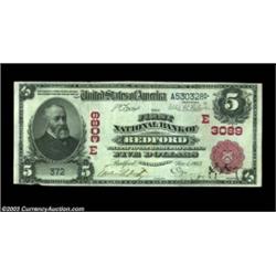 Bedford, PA - $5 1902 Red Seal Fr. 587 The First NB Ch. # (E)3089This high grade example is the sole