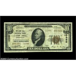 Camp Hill, PA - $10 1929 Ty. 2 Camp Hill NB Ch. # 12380A crisp, broadly margined Type Two $10 from t