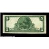 Image 2 : Montoursville, PA - $5 1902 Plain Back Fr. 598 The First NB Ch. # 6997By far the nicest large exampl