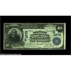 Reading, PA - $10 1902 Plain Back Fr. 628 Keystone NB of Reading Ch. # (E)1875A lovely Extremely Fin