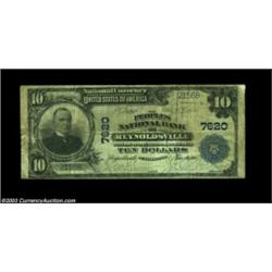 Reynoldsville, PA - $10 1902 Plain Back Fr. 624 The Peoples NB Ch. # 7620A tough bank in large size.