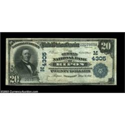 Ripon, WI - $20 1902 Date Back Fr. 645 The German NB Ch. # 4305A nice ethnic title adorns this attra